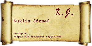 Kuklis József névjegykártya