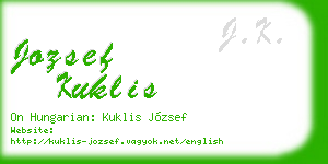 jozsef kuklis business card